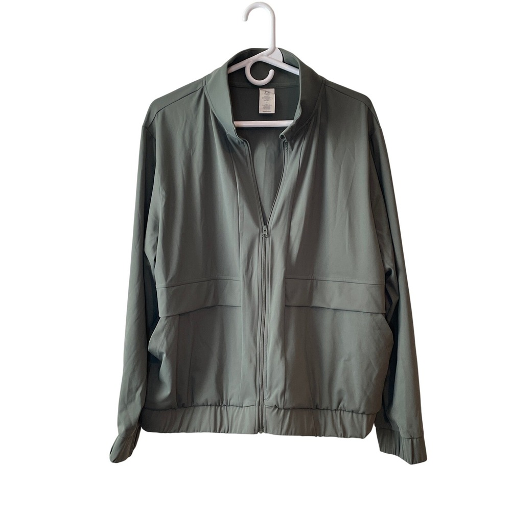 Member's Mark Travel Jacket Women's‎ Large Green Midnight Full Zip Stretch New
